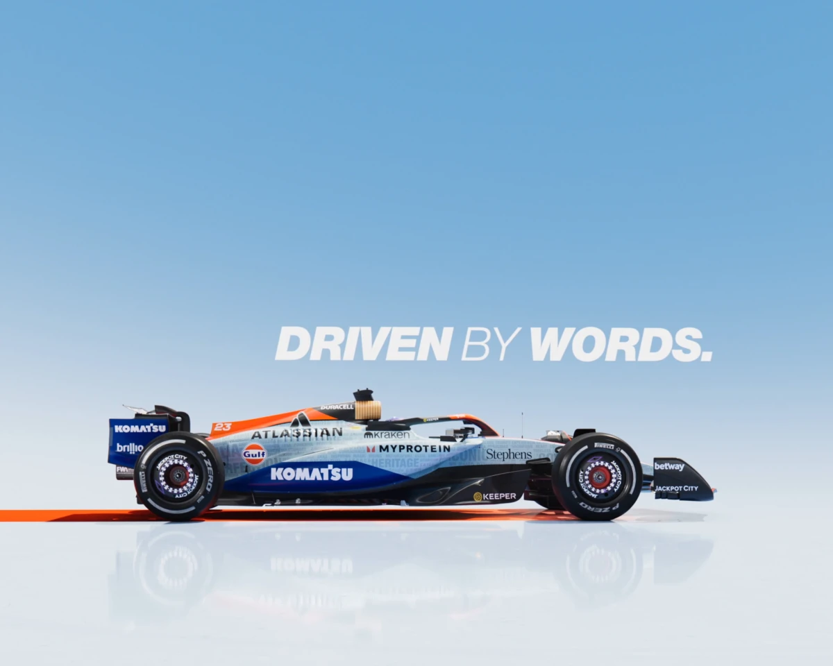 Driven by Words for Gulf and Atlassian Williams Racing